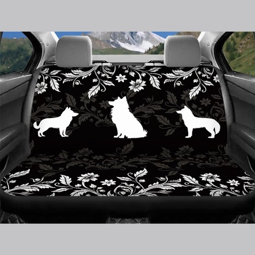 Gray Plants And Wolves Universal Car Seat Cover Protector 3pcs Auto Front Rear - Imagen 7 de 11