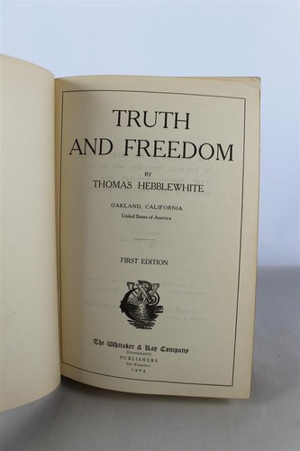 1904 Truth and Freedom by Thomas Hebblewhite (1st Edition, Signed by Author) - Picture 6 of 7