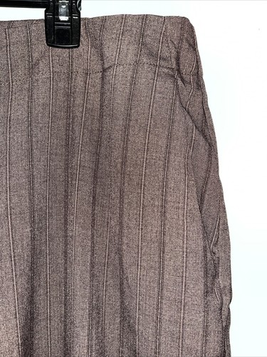 Avenue Stretch Women’s Cuffed Brown Pinstriped Dress Pants Size 22 Petite - Picture 4 of 12