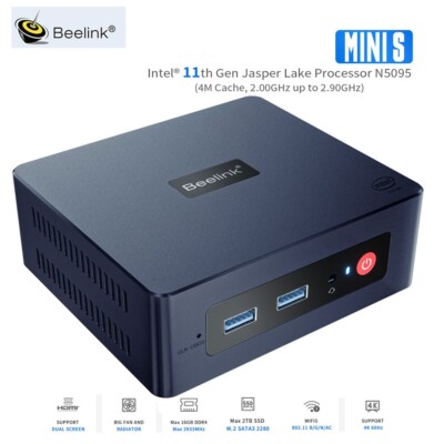 Beelink Mini S Mini Pc Intel N5095 DDR4 8G SSD 256G BT4.0 Windows11 Wifi5 4K