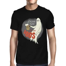 1Tee Mens Just Here for the Boos Ghost  T-Shirt
