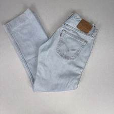 Vintage LEVI’S 501 Mens W30 L28 Straight Leg Mid Rise USA Made Light Blue Denim