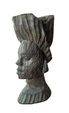 African Wooden Carved Woman Art Sculpture One Of A Kind Genuine Found On Safari 