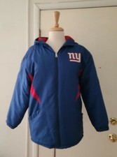 NFL ON FIELD NEW YORK GIANTS COAT JACKET SIZE YOUTH LARGE 14/16