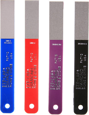 EZE-LAP L PAK4 Set SF/F/M/C Color Coded Diamond Hones, Blue