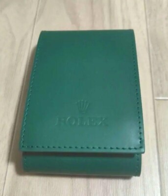 ROLEX Watch Case Green Leather Protection Watch Holder Soft Travel
