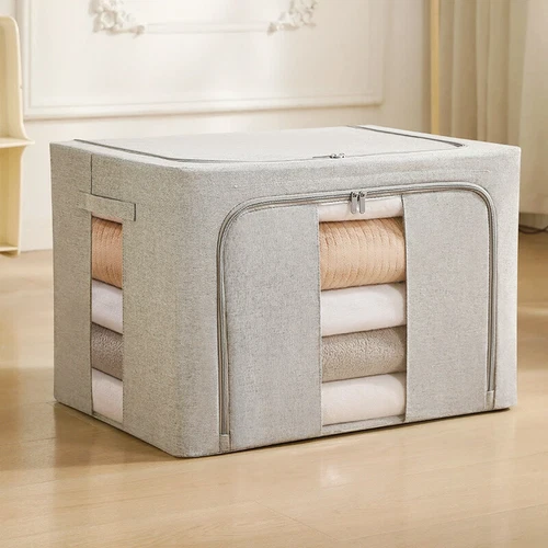 100L Foldable Storage Bags Clothing Organizers Fabric Wardrobe Cube Closet Boxes - Picture 1 of 14