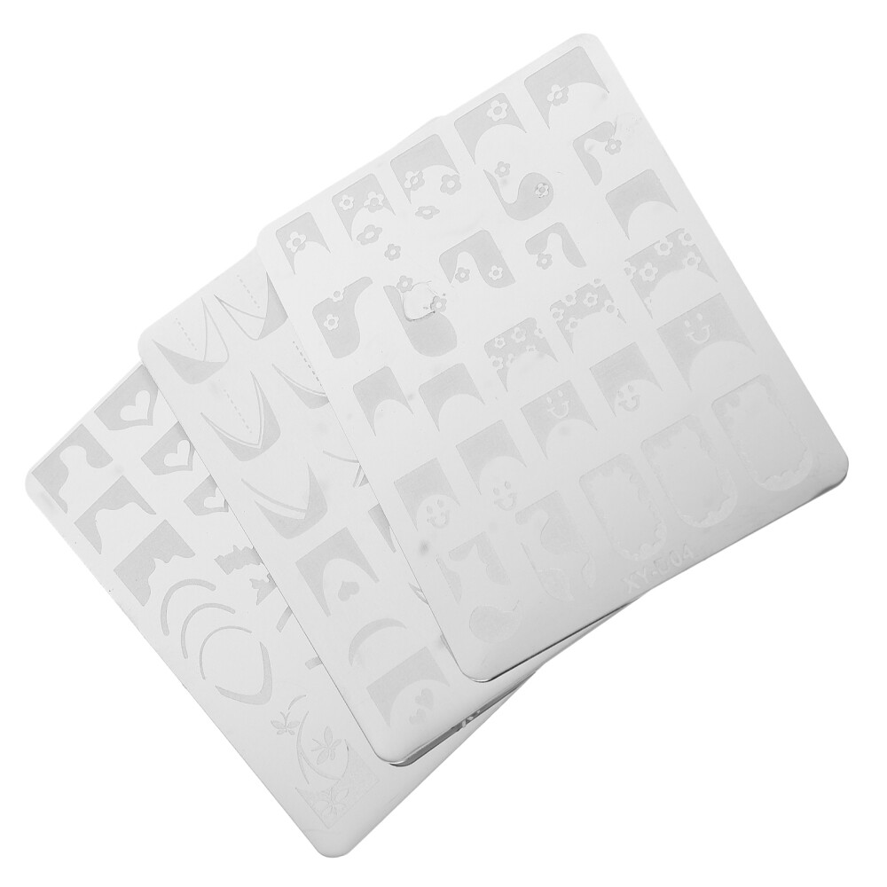 3 Sets Metal Nail Stamping Stencils Nail Stamp Kit Nail Stamping Plates