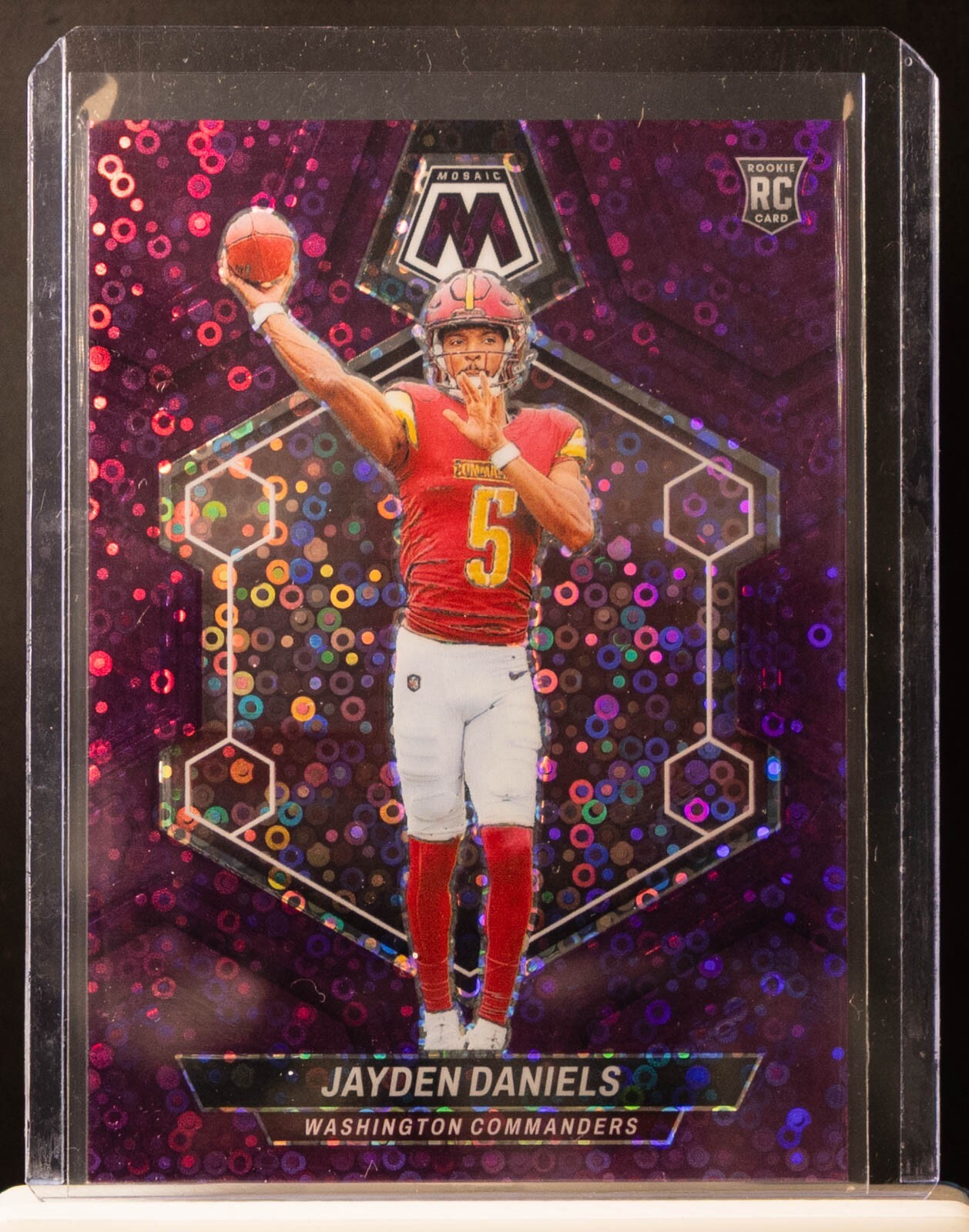 JAYDEN DANIELS 2024 Panini Mosaic 302 Purple No Huddle Prizm RC 32/50