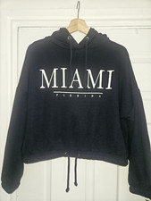 ladies cropped navy hoodie S