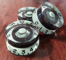 3 Guitar CTS 24 Spline Speed volume/tone knobs. Seafoam/Black Flake..  JAT