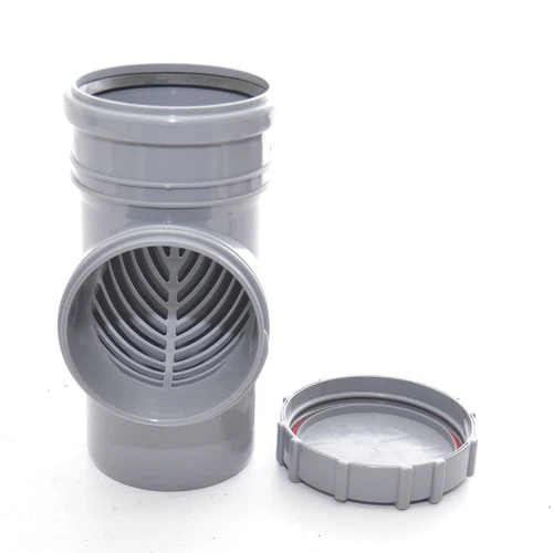 Fallrohrfilter Regenrohrfilter für Dachrinne mit Laubfang 110/100  GRAU