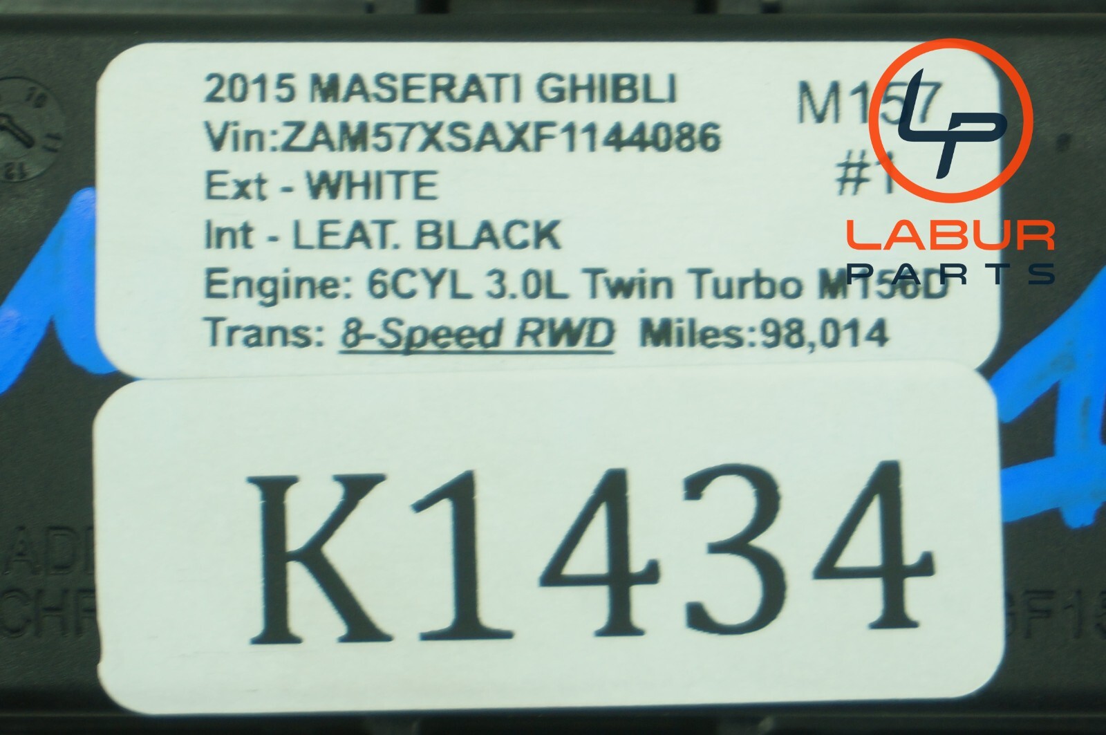 M157 Maserati Ghibli 14-17 TPMS Tire Pressure Monitor Sensor Unit K1434