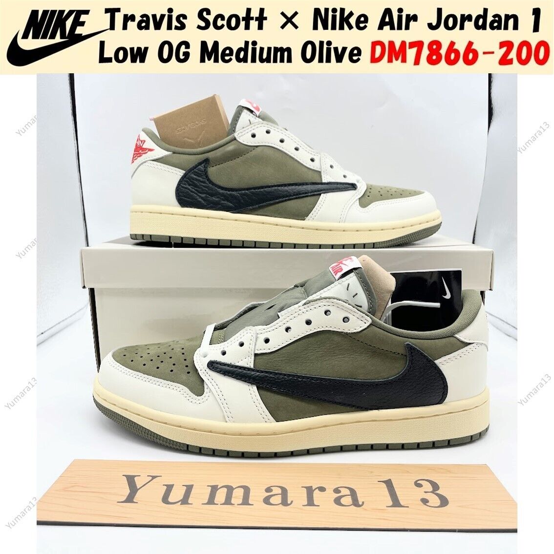 Travis Scott × Nike Air Jordan 1 Low OG Medium Olive DM7866 Travis Scott × Nike Air Jordan 1 Low OG Medium Olive DM7866