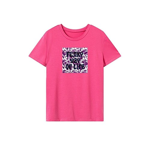 T-Shirt Damen Kurzarm Oberteile Sommer Übergroße Mode Elegante Blumen