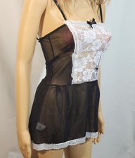 Sexy Lingerie Hot Maid Outfit Servant Apron Dress BLACK WHITE LACE APRON USED
