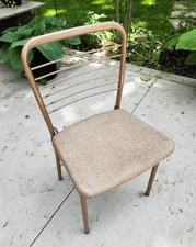 Vintage 1960s Metal Folding Chair Copper Padded Seat Mid Century Cosco