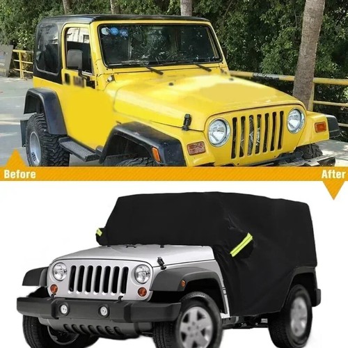 Half Car Cover Waterproof Anti-Dust Protection For Jeep Wrangler CJ YJ TJ 87-24 - Picture 8 of 10