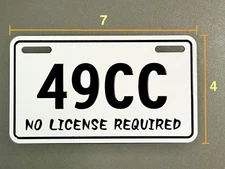 Scooter Tag 49cc Moped Motor 7x4 50cc No License Required Metal Uneven Plate