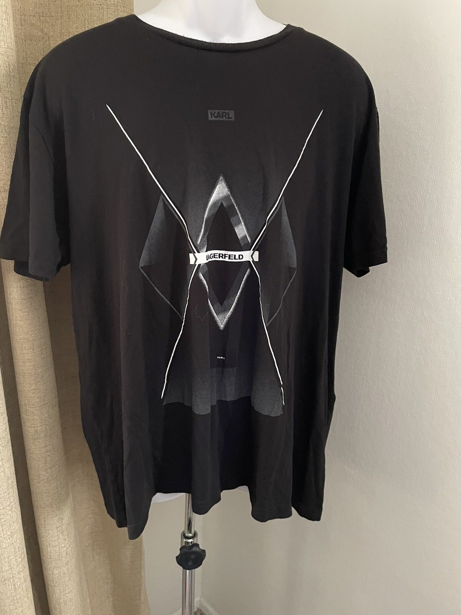 Tシャツ・カットソー KARL LAGERFELD Men T Shirts 745087990 BLACK Men's Karl Lagerfeld Black Graphic T Shirt Size XXL | eBay