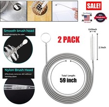 2Pcs Drain Brush Flexible Feeding Tube Brush Slim Cleaning Brush Hose Pipe Brush
