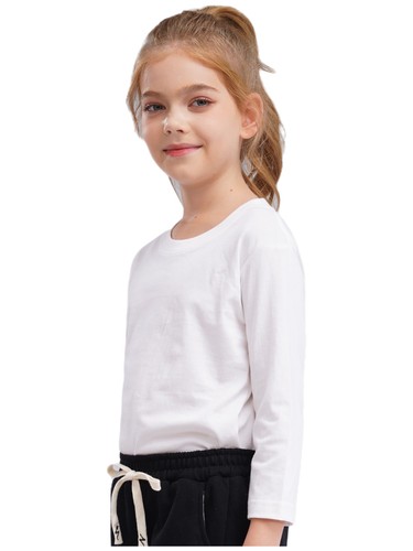 Unisex Kids Pullover Athletic T-shirt Long Sleeve Sweatshirt Shirts Hiking Gym - Picture 8 of 112