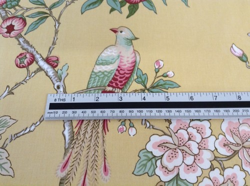 Cortina/tela artesanal China May Birds amarillo chintz algodón 140 cm - Imagen 5 de 6