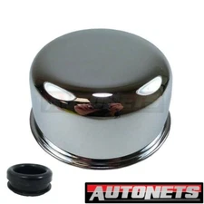 Chrome Steel Round Valve Cover Oil Breather Push-in SBC BBC SBF 327 350 454 Rod