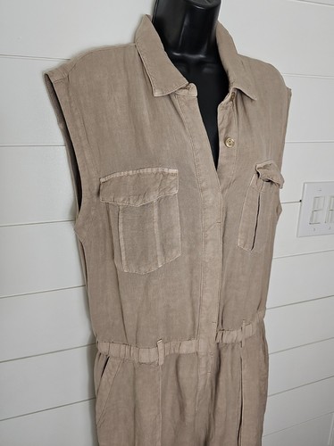 NWT Young Fabulous & Broke Jumpsuit Size Large Beige Sleeveless Elastic Waist - Picture 3 of 12