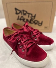 [New with Defects], Dirty Laundry, Filmore Rich Vel Vet Merlot Sneaker, Size 7.5
