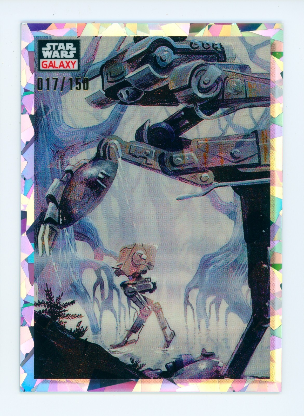 2023 Marching AT-STs Topps Chrome Star Wars Galaxy Atomic Refractor #38 17/150