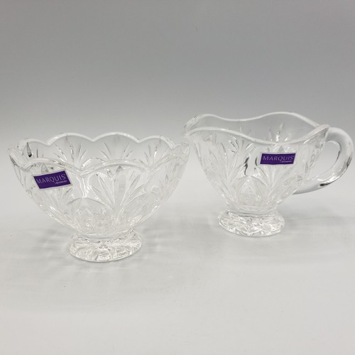 Waterford Marquis Lead Crystal Canterbury Creamer and Sugar #40003060 NIB - Picture 2 of 11