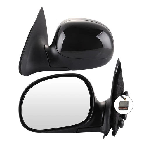 For 1997-2004 Ford F150 F-250 Pair Power Manual Fold Mirrors Black Side View