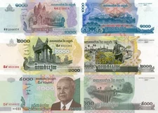 Cambodia 3 PCS Set: 1000, 2000, 5000 Riels 2007 - p58c, p59, p55d UNC