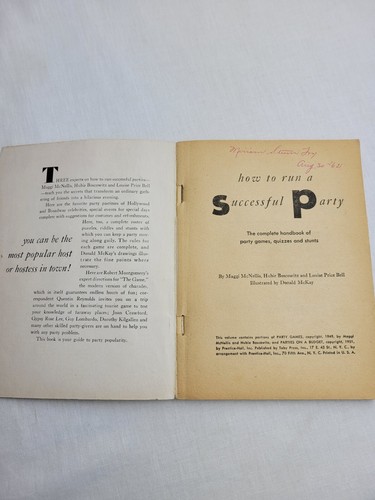 1951 Booklet graphic "How to run a successful Party" Favorite Party Games - Picture 3 of 10