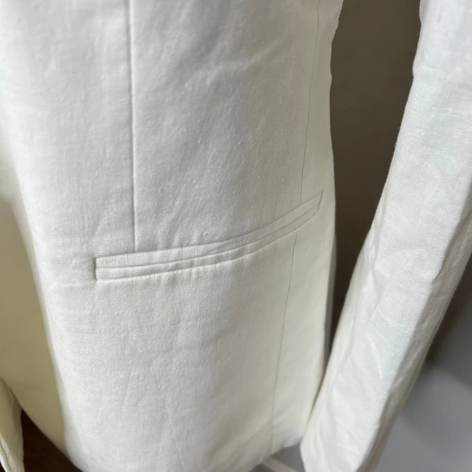 Женский льняной блейзер J.Crew Holland 178 долл. США белый размер 00 Al222 - Изображение 4 из 4