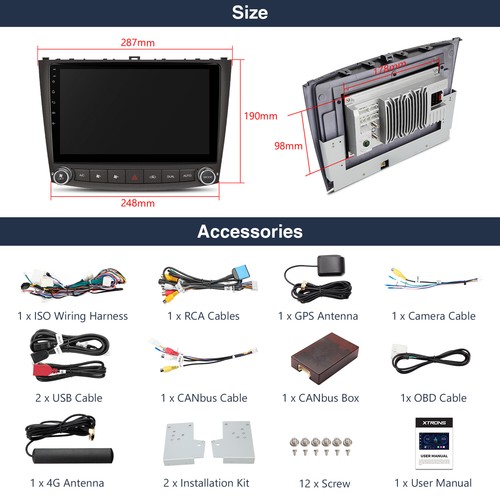 10.1" 4G LTE Android13 Car Play Stereo GPS Radio 32G For Lexus IS200 IS250 IS350 - Picture 7 of 12