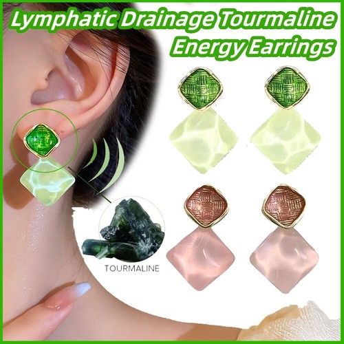 Lymphatic Drainage Tourmaline Energy Earrings, Crystal Therapy