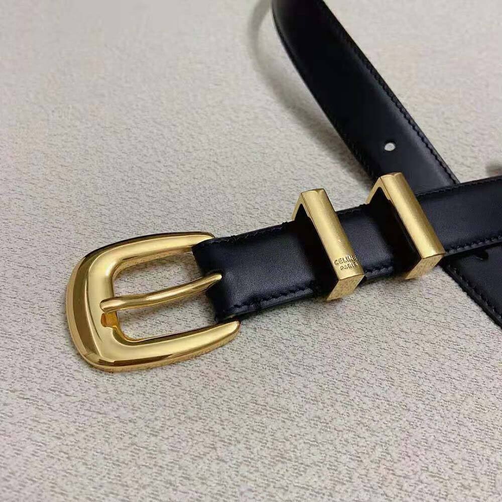 【関税&送料込】Celine Celine Western 14 Smooth Leather Belt Celine Women Medium Western Belt in Smooth Calfskin-Gold | eBay