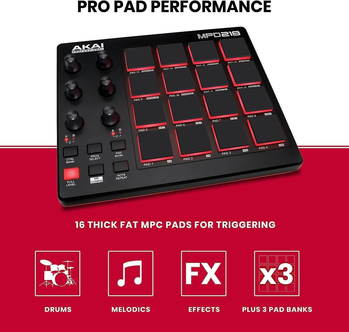 Akai Professional MPD218 MIDI USB Drum Beat Pad Controller | eBay