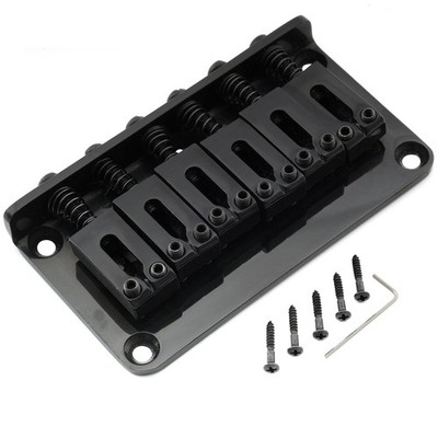 Musiclily Pro Black 52.5mm Modern Hardtail Fixed Bridge For Strat Tele Guitar