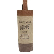 Canvas Wine Tote - Camping without Wine - 041817