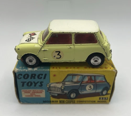 Vintage Corgi Toys 227 Morris Mini Cooper Competition Model No 3 In Original Box