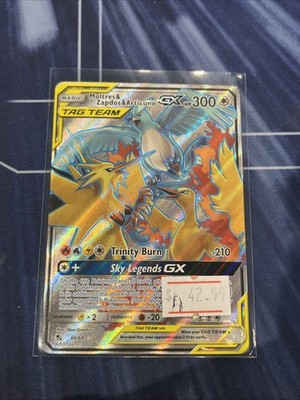 Pokémon Moltres & Zapdos & Articuno GX TAG TEAM Full Art Holo 66/68 Hidden Fates