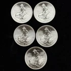 Lot of Five 1984 Engelhard 1oz Silver American Prospector Rounds. See pics.