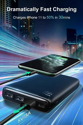 Power Bank 26800mAh Portable Charger, High Capacity Phone Charger Black