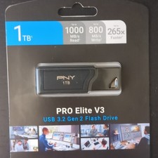 PNY PRO Elite V3 1TB USB 3.2 Gen 2 Flash Drive 1000MB/s Read 800MB/s