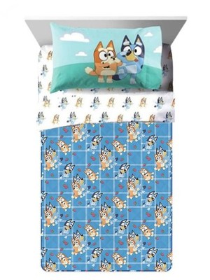 Bluey Berry Plaid Kids Quilted Blanket & Sheet Set-W158882240842, W27882332303