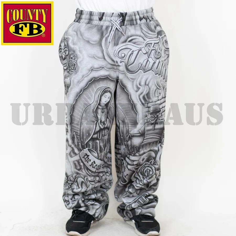 FB COUNTY MEN'S BAGGY FLEECE INKED UP SWEATPANTS *S-3XL