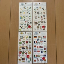 Kamio Japan Japanese Stickers Bird Kanji Food Animals Set of 4 Used